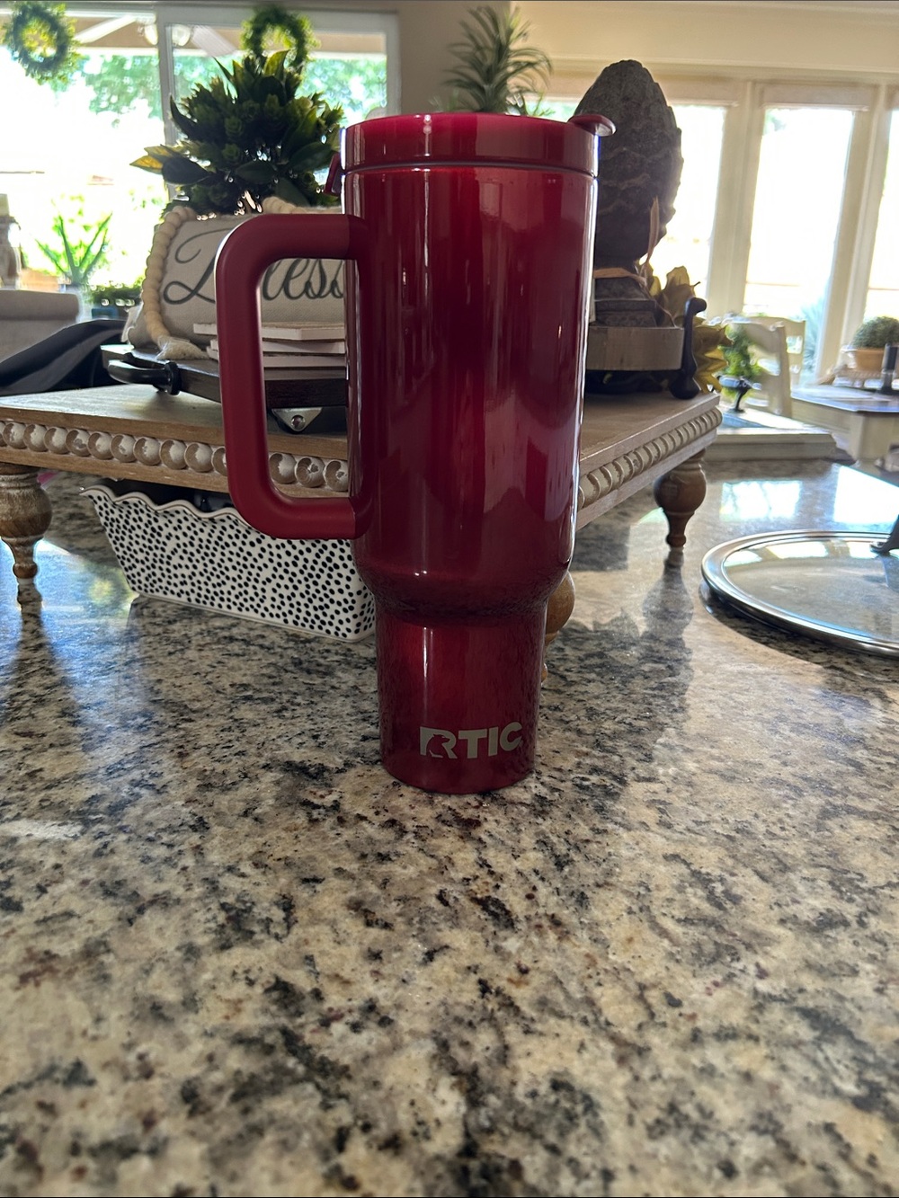 RTIC Red Insulated Travel Mug with Handle